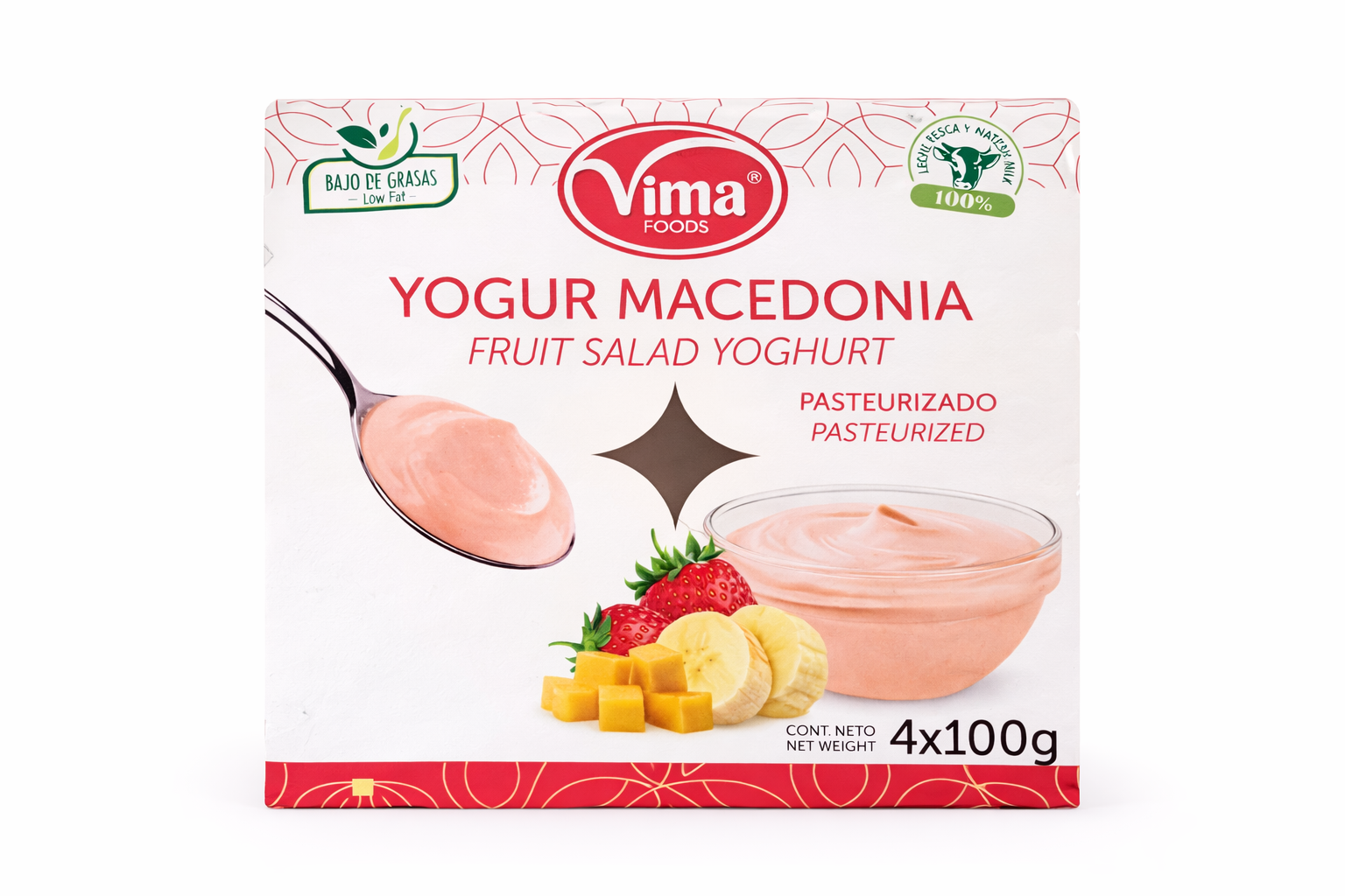 Yogur Macedonia (Fruit Salad Yoghurt) (4 x 100 g)