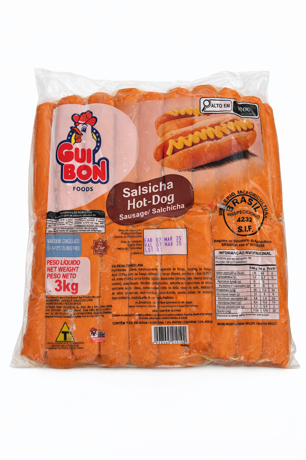 Salchichas de Pollo Hot Dog Gui Bon (3 kg)